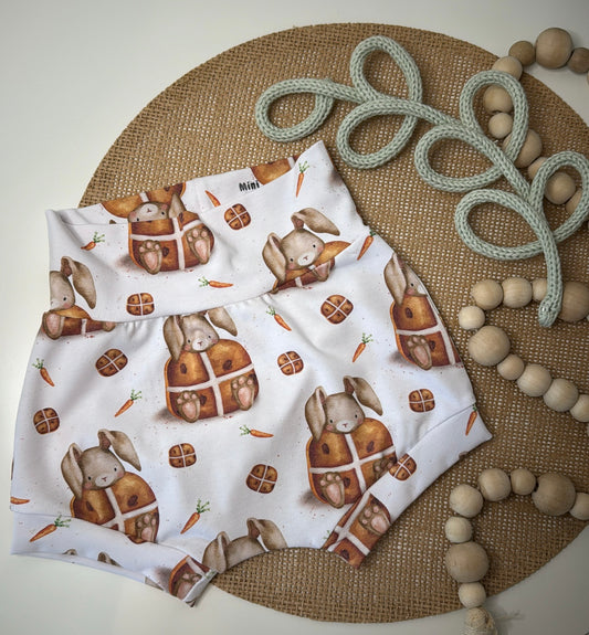 Hot Cross Bun Bunnies Bummie Shorts