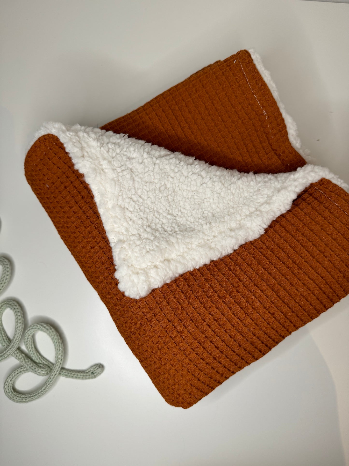 Burnt Orange Waffle Blanket