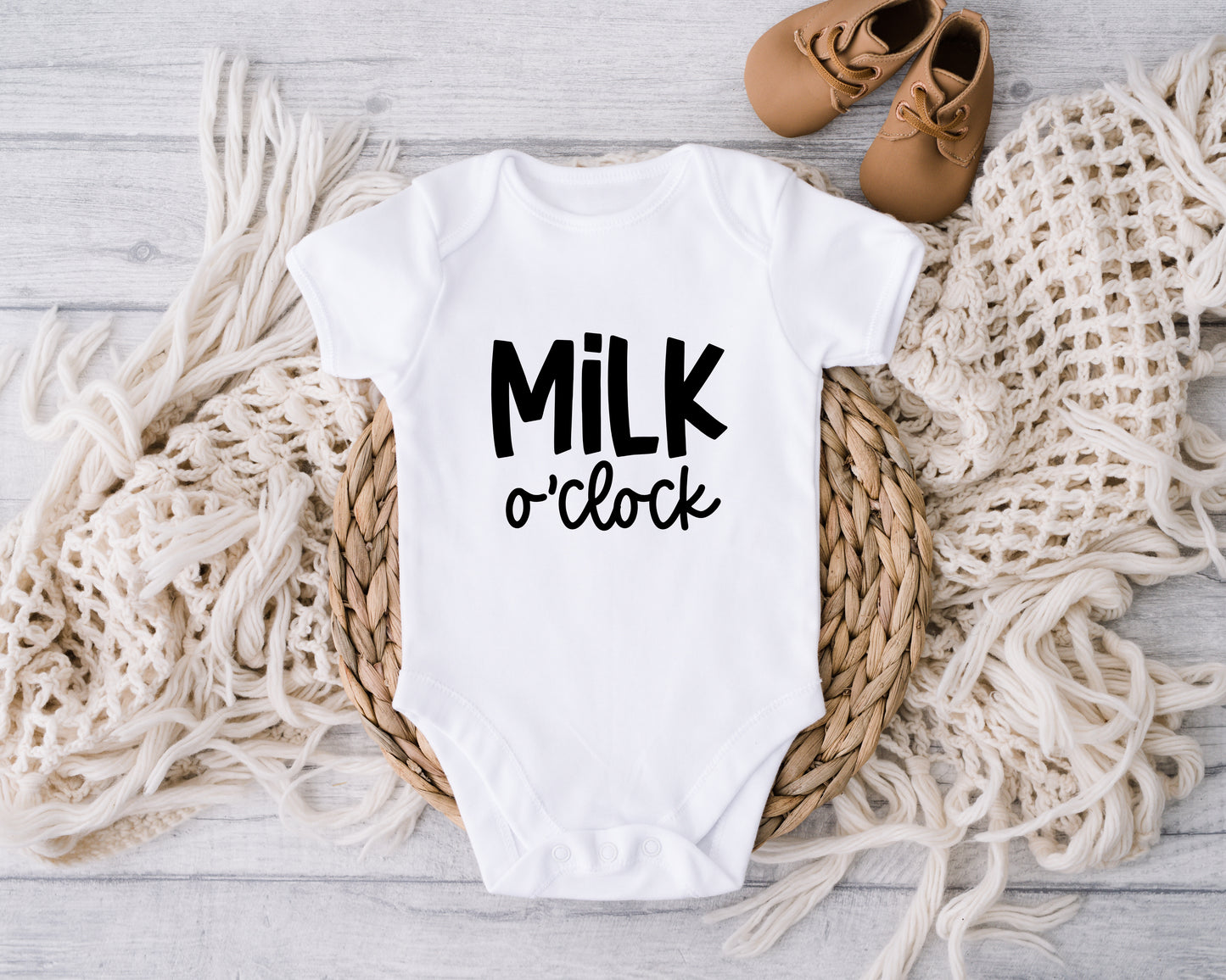 Milk o’clock Vest/Baby Grow