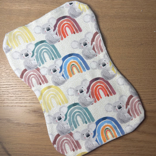 Rainbow Koala Burp Cloth